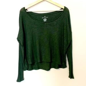 American Eagle Cropped DK Green Sweater - XS